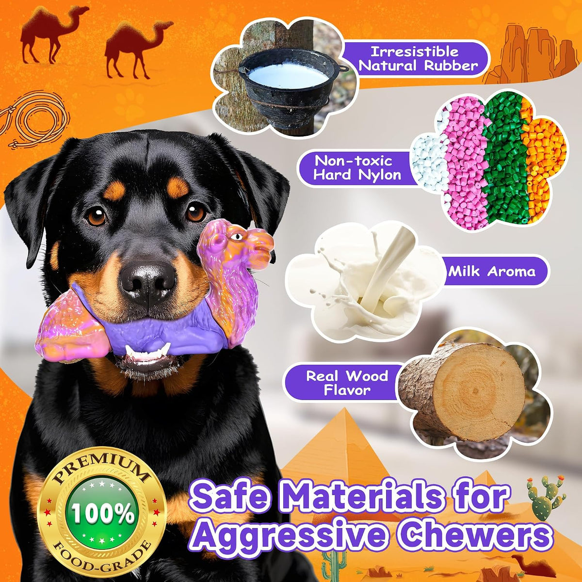 Dog Chew Toys for Aggressive Chewers - Milk Flavor - image 4