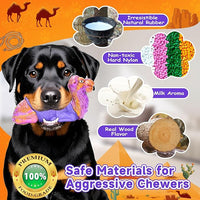 Tough Dog Chew Toys for Aggressive Chewers, Squeaky Indestructible Dog Toy To Keep Them Busy, Interactive Large Chew Toy for Dogs Medium Small, Durable,Reduce Boredom,Puppy Teeth Cleaning Milk Flavor