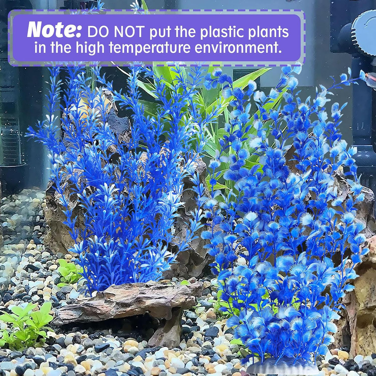 23" Tall Aquarium Plastic Plants - Blue - image 4