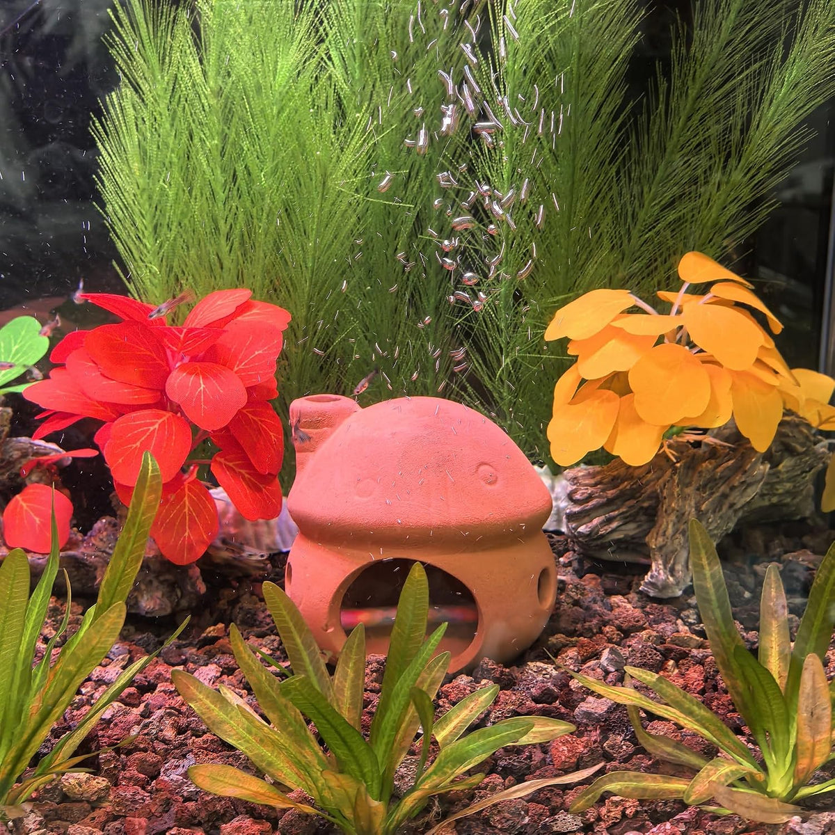 M2cbridge Artificial Fish Tank Plants Aquarium Plant Aquatic Water - 3pcs Big Colorful - image 4