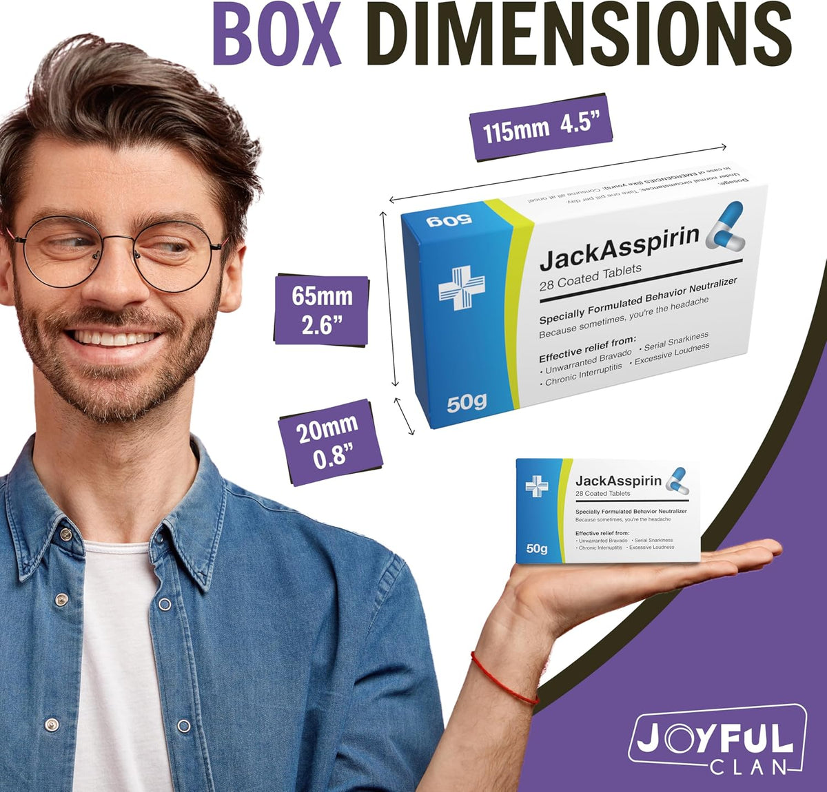 Funny Prank Pill Box Candy, Gag Gifts for Men - Jack Asspirin - image 4
