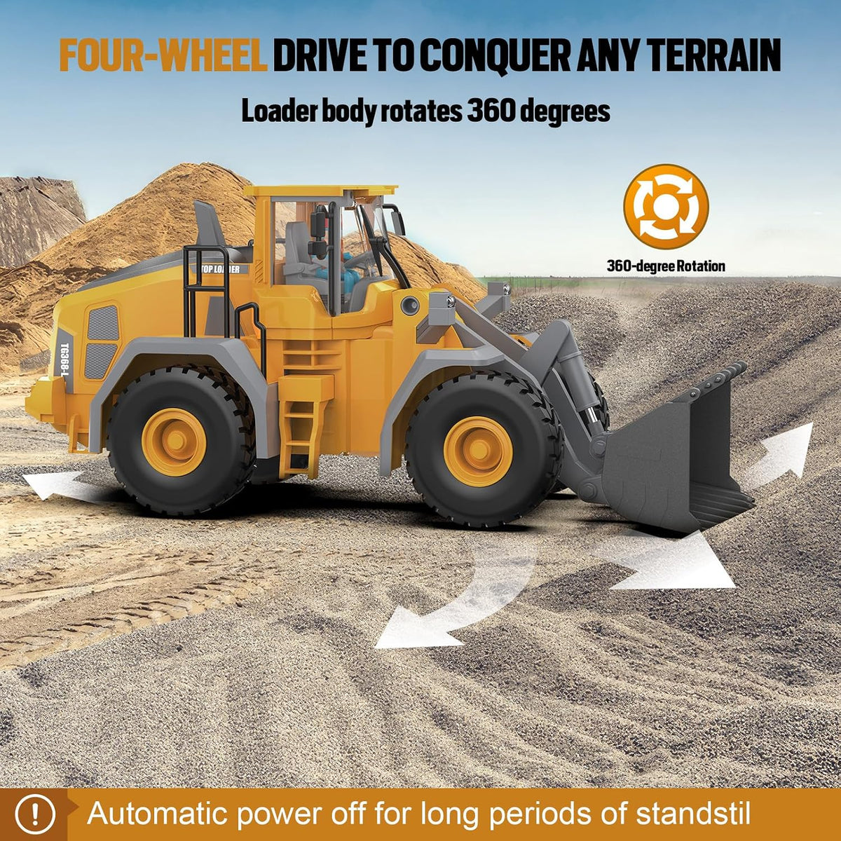KIDMARKT 21" Large RC Excavator Toy - Wheel Loader - image 4