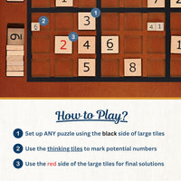WE Games wooden sudoku board in medium stain, 11.5 inches, with number tiles - view 4