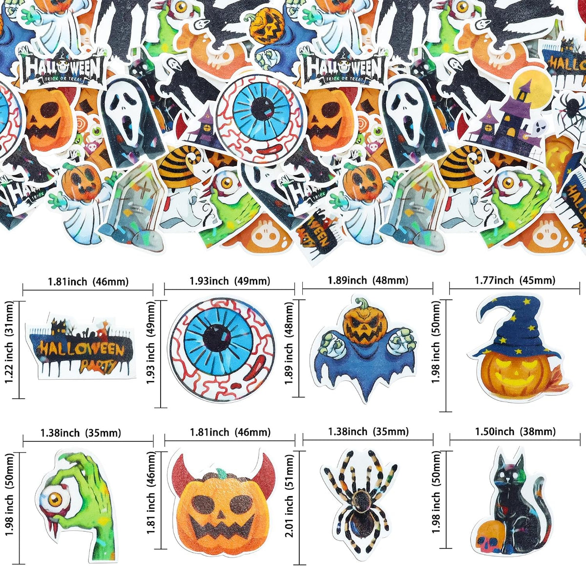 Gyufise 24Pcs Halloween Bat Cupcake Toppers Black Glitter Bat - Black, Orange - image 2