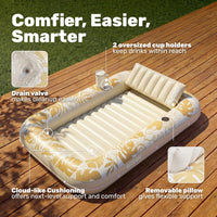 SLOOSH Inflatable Tanning Pool Lounger Float - Golden White / Large - image 4