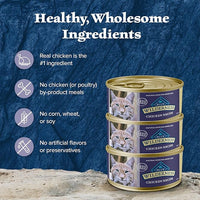 Blue Buffalo Wilderness Natural Wet Cat Food Paté, High-Protein & Grain-Free Recipe, Chicken, 5.5-oz. Cans (24 Count)