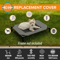 K&H Outdoor Elevated Dog Bed Pet Cot Replacement Cover - Gray/Black Mesh / Medium (Pack of 1) - image 3