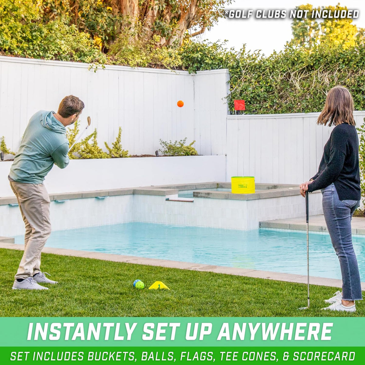 GoSports Yard Links backyard golf game with buckets, flags and oversized balls - view 5