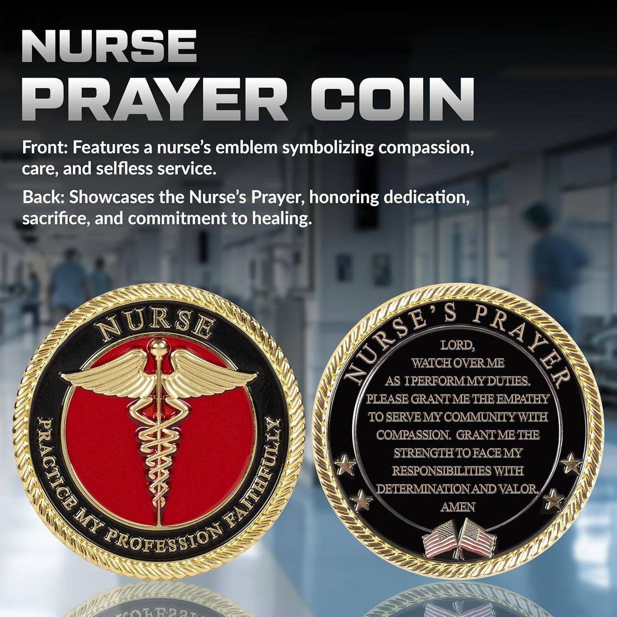 Military Gift Shop Air Force Armed Forces Prayer Coin - Nurse