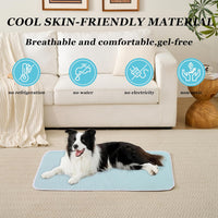 MICROCOSMOS Dog Sleeping Pad & Pet Cooling Mat - 36" x 36" / BlueWhite - image 2