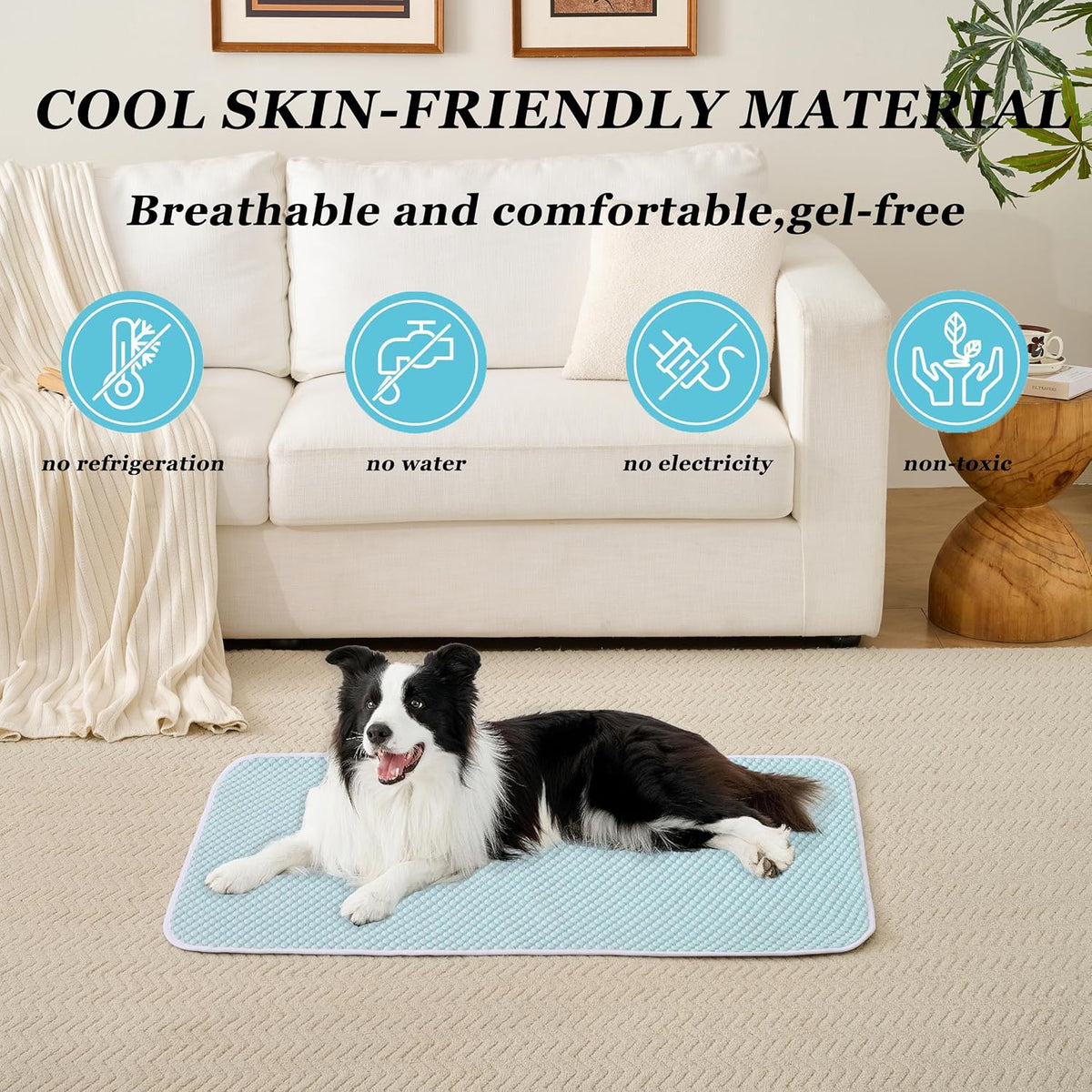 MICROCOSMOS Dog Sleeping Pad & Pet Cooling Mat - 36" x 36" / BlueWhite - image 2
