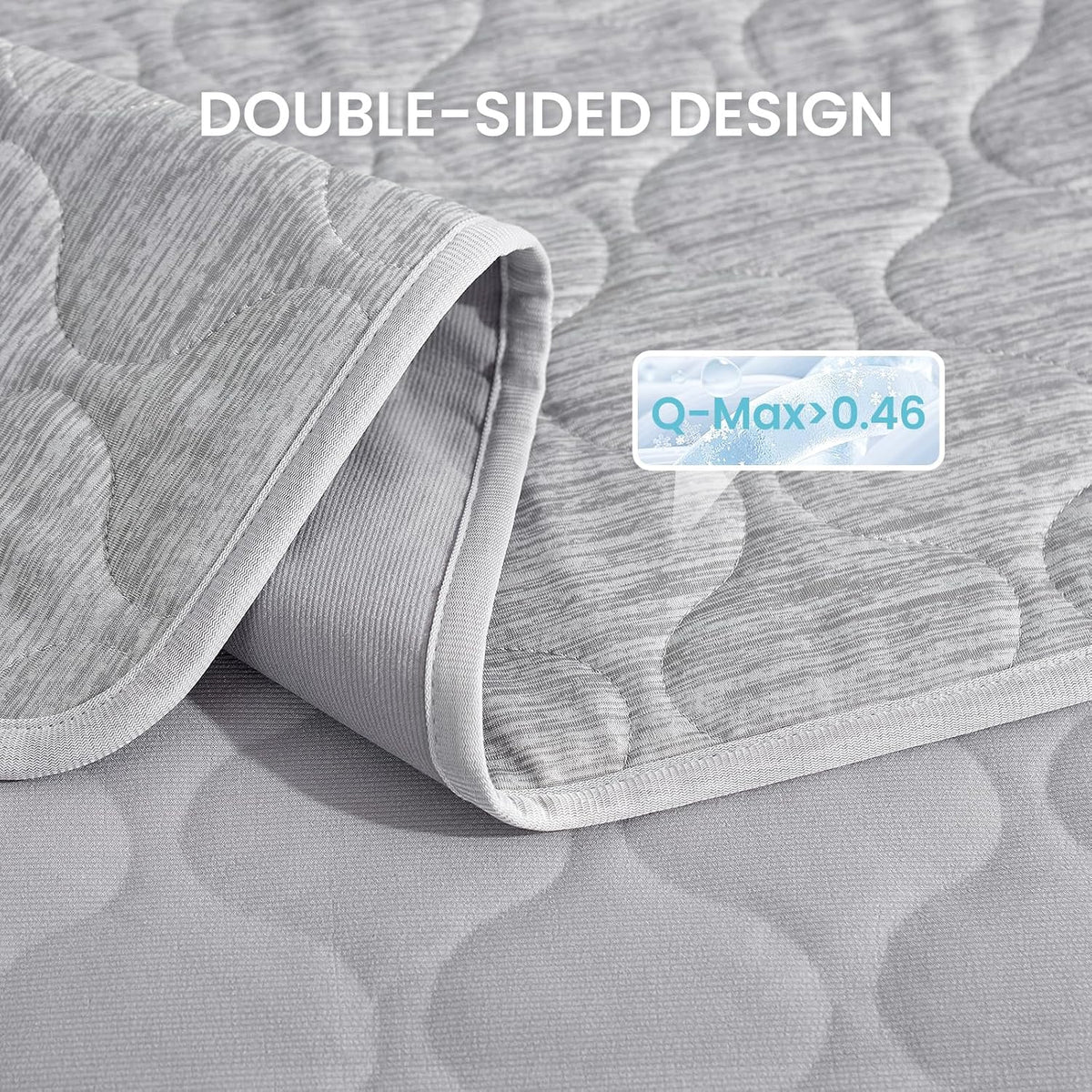 Cozy Bliss Leakproof Cooling Blanket for Large Dogs, Q-Max 0.5 - Heather Silver Grey / 30*70 - image 3