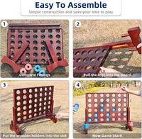 SpeedArmis Giant Wooden 4 in A Row Game - image 4