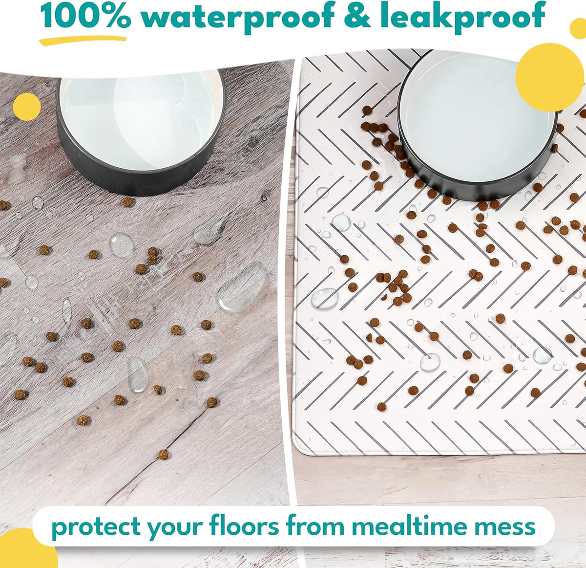 Dog Mat for Food and Water, Cat Feeding Mat - 12"L x 18"W / Mud Cloth - image 2
