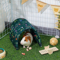 Bienbee Guinea Pig Tunnel, Guinea Pig Hideout - Green Flowers - image 2