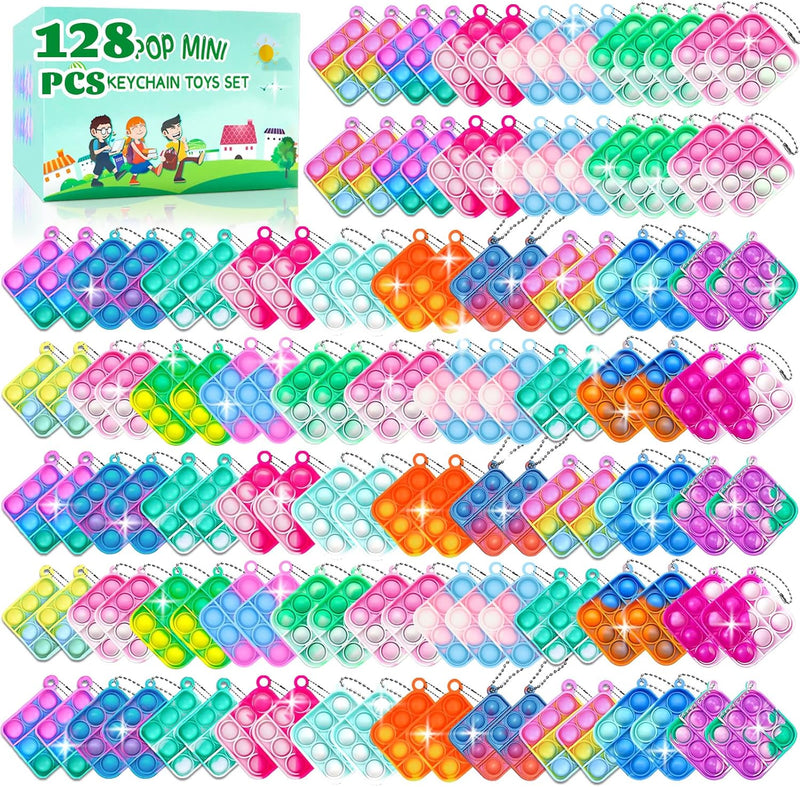 36 pcs Kids Party Favors Easter Eggs Fillers Easter Basket Stuffers - 128pcs Pop Keychian