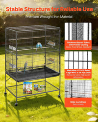 VEVOR Bird Cage, Flat Top - Black / 36.6"L x 22.8"W x 59.5"H - image 3
