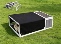 Rabbit Cage Outdoor Indoor - 49.0"L x 36.0"W x 14.0"H / Grey&White Trim-2