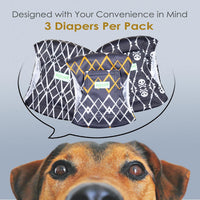 Wegreeco Washable Male Dog Belly Band - Small / Black Geometric - image 2