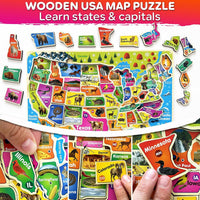 US Map Puzzles for Kids Ages 4-6 - Realistic Wooden USA - image 2