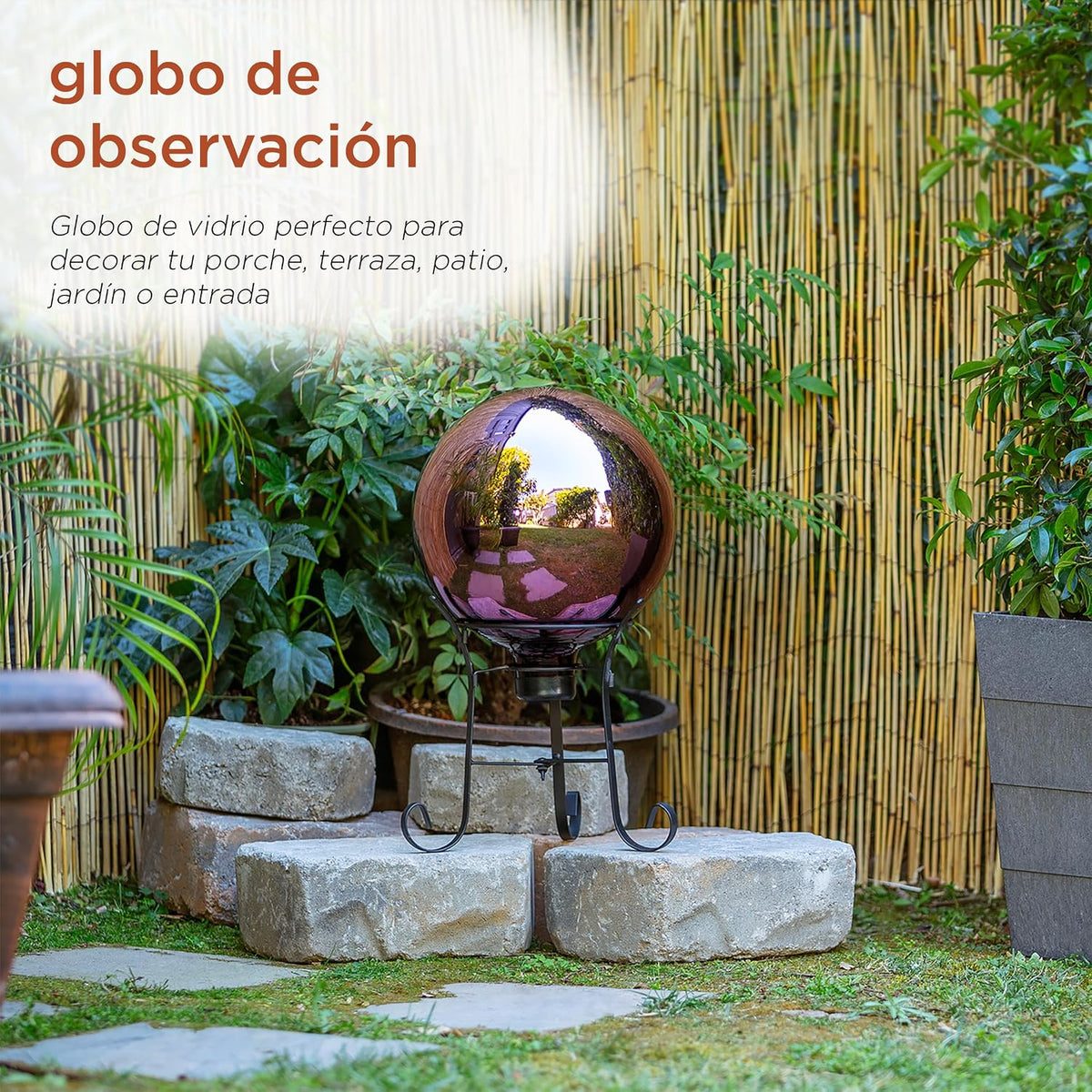 Alpine Corporation 10" Diameter Indoor Outdoor Glass Gazing Globe - Purple / 10 Inch - image 4