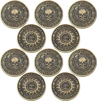 Misdary memento mori challenge coins in classic style copper finish with medallion box