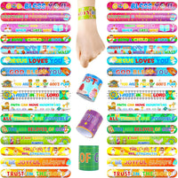 POPLAY 48 pack Christian slap bracelets with Bible verses, crosses and doves - view 2