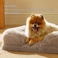 Bedsure Orthopedic Dog Beds for Small Dogs - Washable Small Dog Cat Bed Waterproof, Comfort Pet Couch Sofa with Washable Removable Cover, Pets Bed with Nonskid Bottom, Long Faux Fur-Taupe, 24"