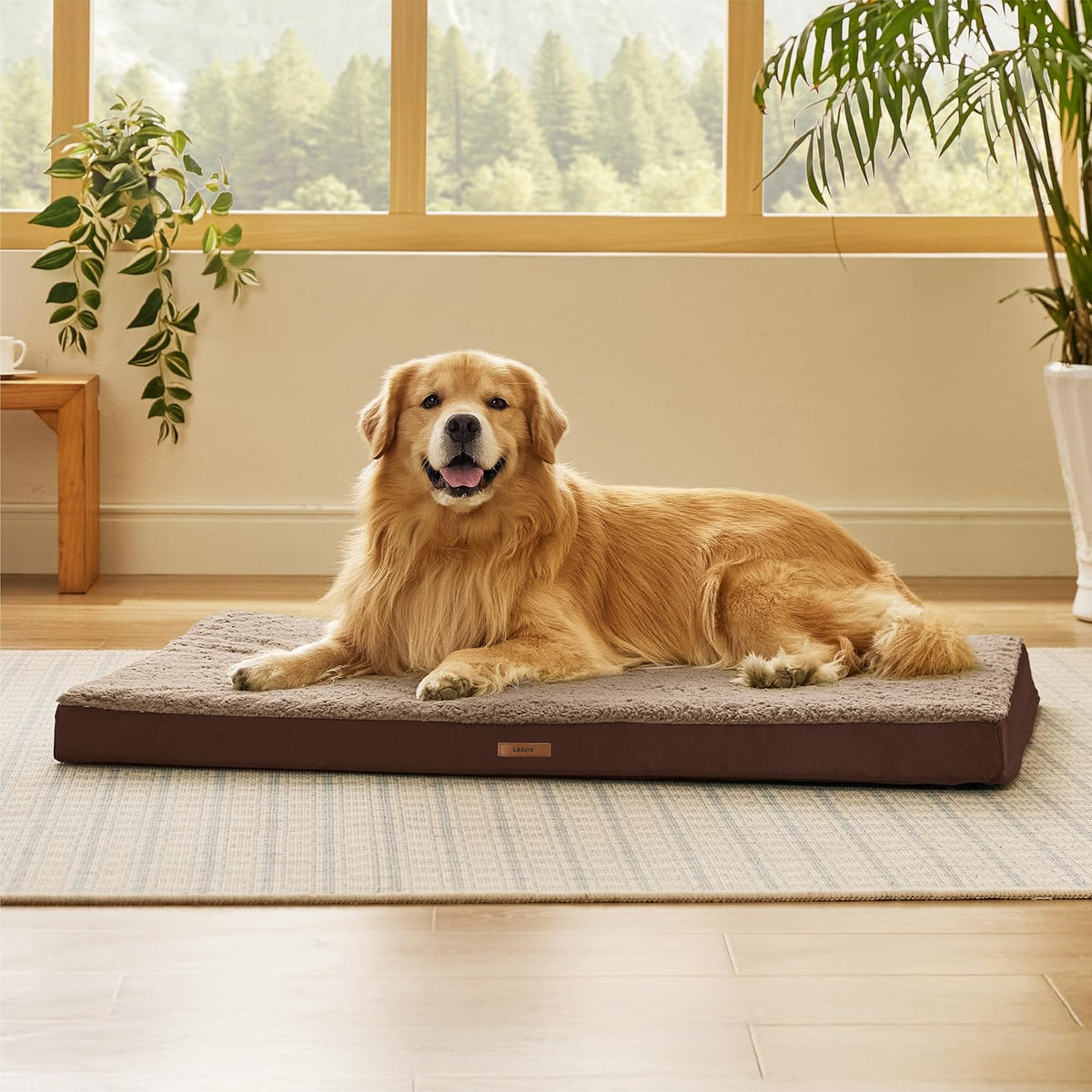 LE SURE Waterproof Dog Bed Cover Replacement - X-Large / Brown-Sherpa / Fleece - image 2