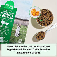 Open Farm, Grain Free Dry Cat Food, High-Protein Kibble for a Complete & Balanced Diet, Non-GMO Fruits & Vegetables, Prebiotic Fibers to Support Digestion, Homestead Turkey & Chicken Recipe, 8lb Bag