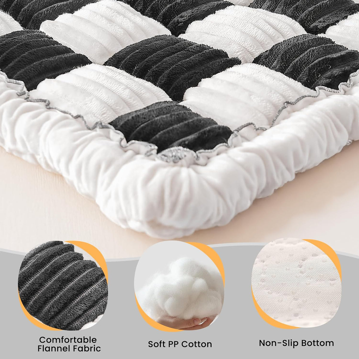 Backseat Dog Bed Mat for Car, Non-Slip Dog Bed for Car Back Seat – Essentials for Dogs - Black/White / 51.1"L x 23.6"W x 1.5"Th - image 3