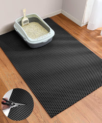 Cat Litter Mat, Cut to Fit Any Place - Black / 47x35 Inch