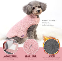 Sherpa Dog Coat Reversible Dog Jackets for Small Dogs, Pink, M – Essentials for Dogs - 1# Pink / Medium (10-15lbs) - image 4