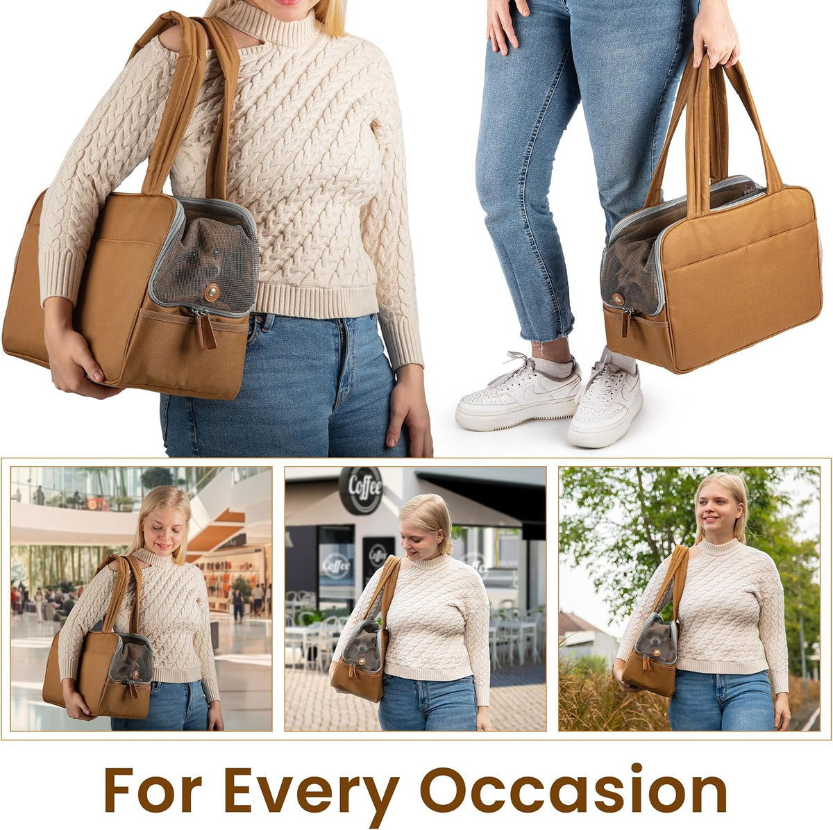 Cute Small Dog Purse Carrier, Cotton Padded Interior - image 3