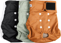 Washable Female Dog Diapers - Medium (12"-15"Waist） / coffee&black&gery