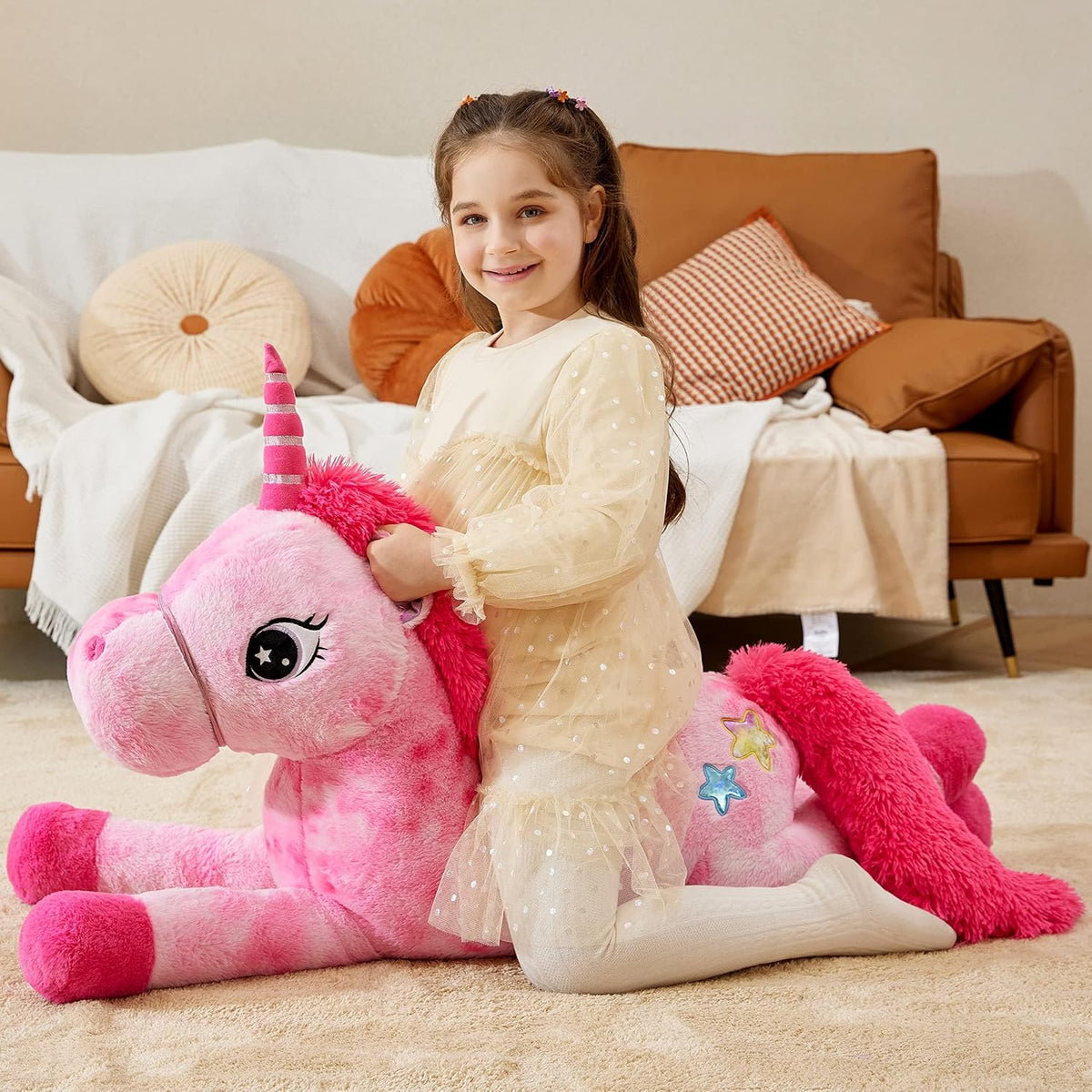 IKASA 43" Giant Unicorn Stuffed Animal, Super Soft - Pink - image 4