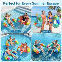 SEETOHOME 3 pack inflatable pool float chairs for adults in blue, green and pink - view 8