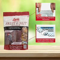 Lyric Fruit and Nut Wild Bird Seed - High Energy Wild Bird Food Mix - Attracts Woodpeckers, Chickadees & Other Songbirds - 10 lb. (pack of 2 - 5 lb bags)