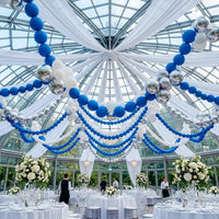 Pearl White Linking Balloons for Wedding Bride Shower Mermaid Party - Dark Blue / 6 inch - image 3