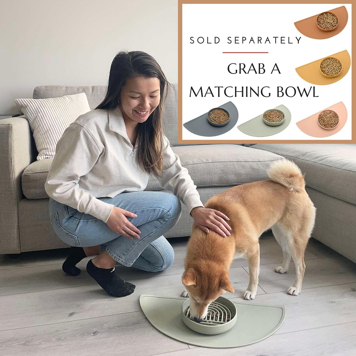 Silicone Dog Food Mat, Pet Placemat, 21" x 10.5" Deep - Ocean Blue / Large - image 3