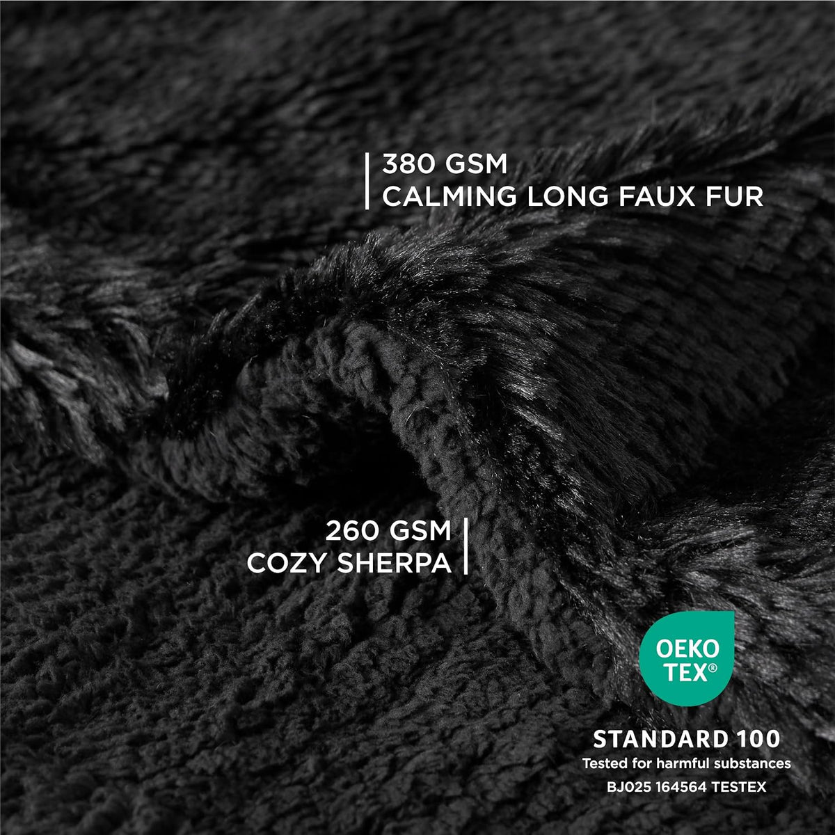 Bedsure Waterproof Dog Blankets for Large Dogs, Fluffy Faux Fur - Black / XL(50x60") - image 3
