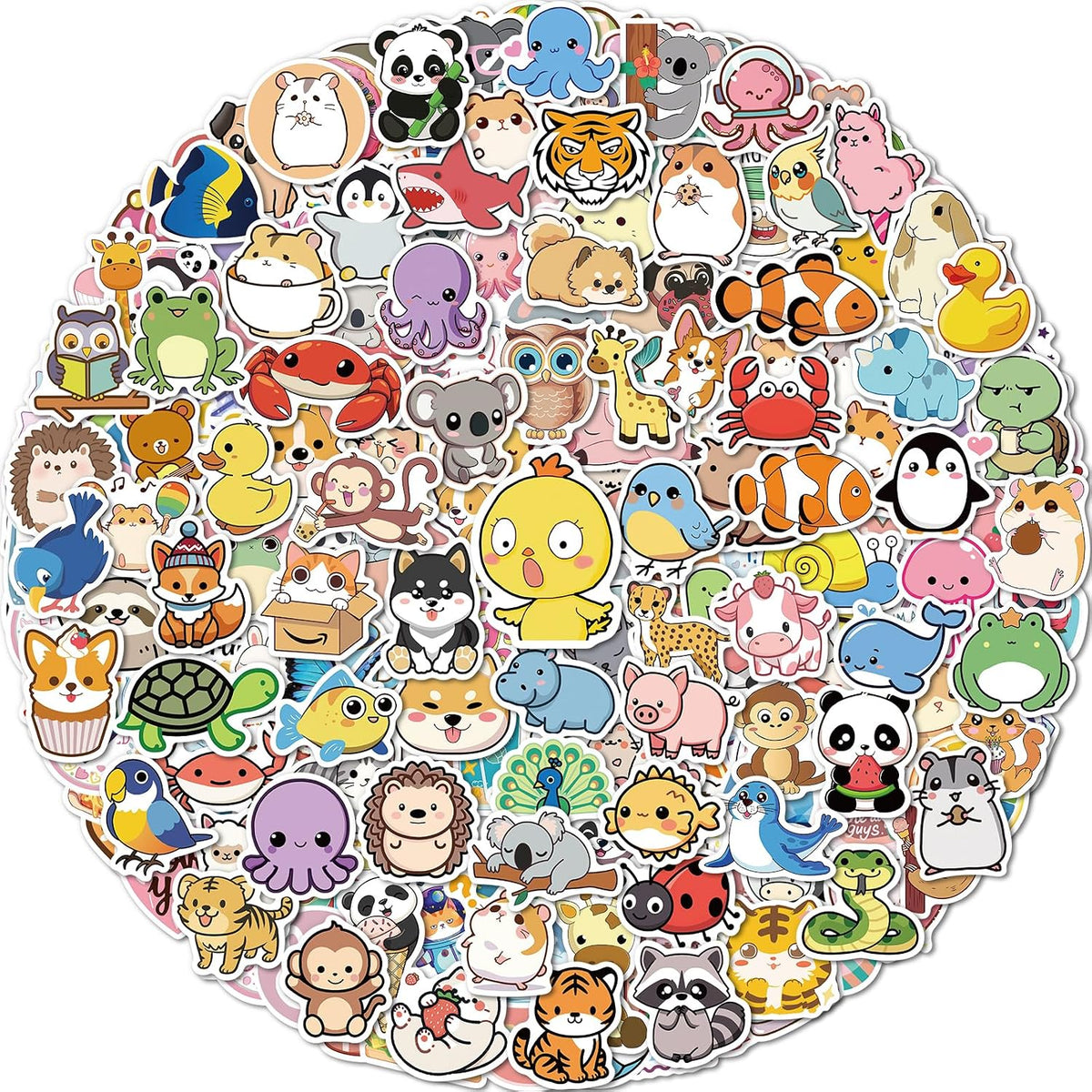 100 Pcs Animal Stickers for Kids, Cute Water Bottle Stickers - 600 Pcs