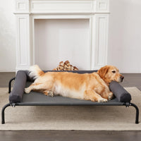 TJSOULER Cooling Elevated Dog Bed with Pillows - XL(48.5x35.5x8)Inches / Deep Grey - image 2