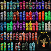 QMay 7 Sets Polyhedral Dice - 35 Colors (245pcs)
