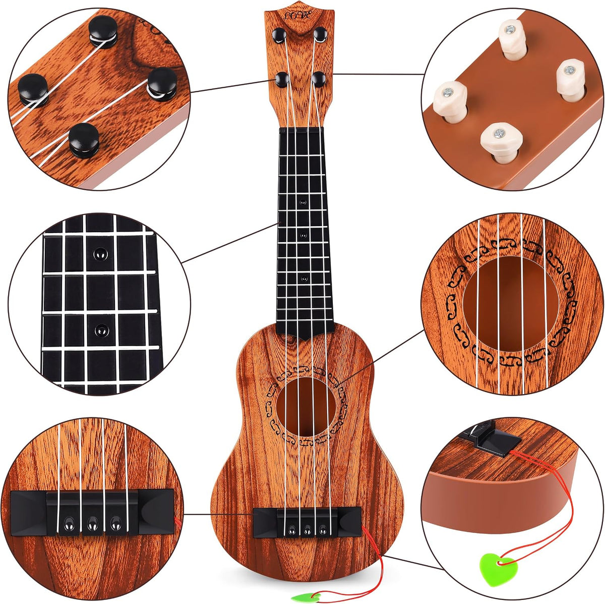 YEZI Toy Classical Ukulele Guitar Musical Instrument for Boys Girls – Fun for Kids & Family - Round Hole - image 3