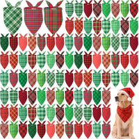 Abbylike 100 Pcs Fall Thanksgiving Dog Bandanas Bulk - Christmas Plaid / 31.5 x 21.7 x 21.7 Inch
