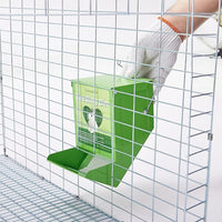Metal Small Animal Feeder with Lid, Heavy Duty, Large Capacity Food Dispenser, Great for Rabbits, Guinea Pigs, Chinchillas and Other Small Animals. (4.6 inch, Green)