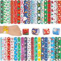 AMOR PRESENT 64 pack Halloween slap bracelets with jack-o-lantern, bat and spider designs - view 2