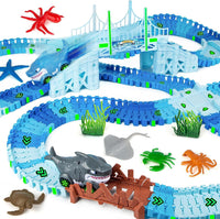 264 PCS Construction Race Tracks for Kids Toys - Shark Race Track