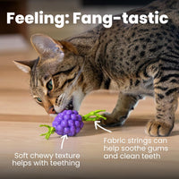 Catstages Strawbabies Dental Cat Chew Toy with Catnip & Feathers - Bouncing Grape - image 3